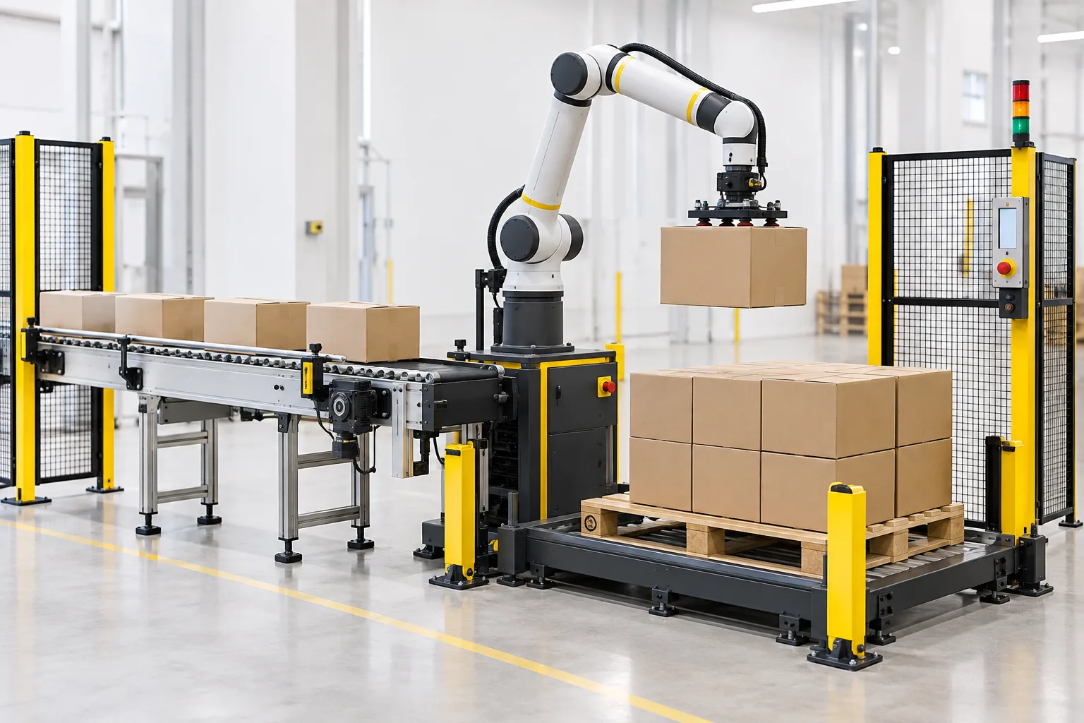 Collaborative robot palletizing workstation